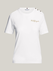 Tommy Hilfiger dámske biele tričko - L (YBL)