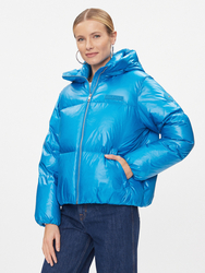 Tommy Hilfiger dámska modrá páperová bunda s kapucňou - XS (CZU)