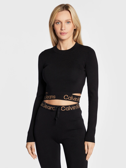 Calvin Klein dámsky čierny crop top sveter