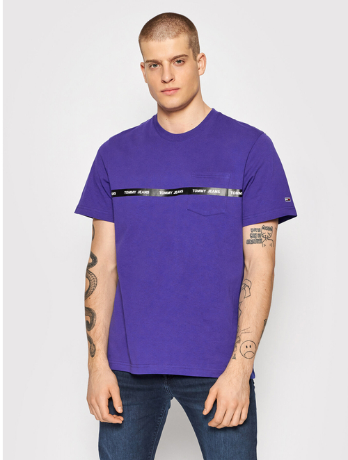 Tommy Jeans pánske fialové tričko Branded