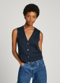 detail Pepe Jeans dámska modrá vesta DIANA 