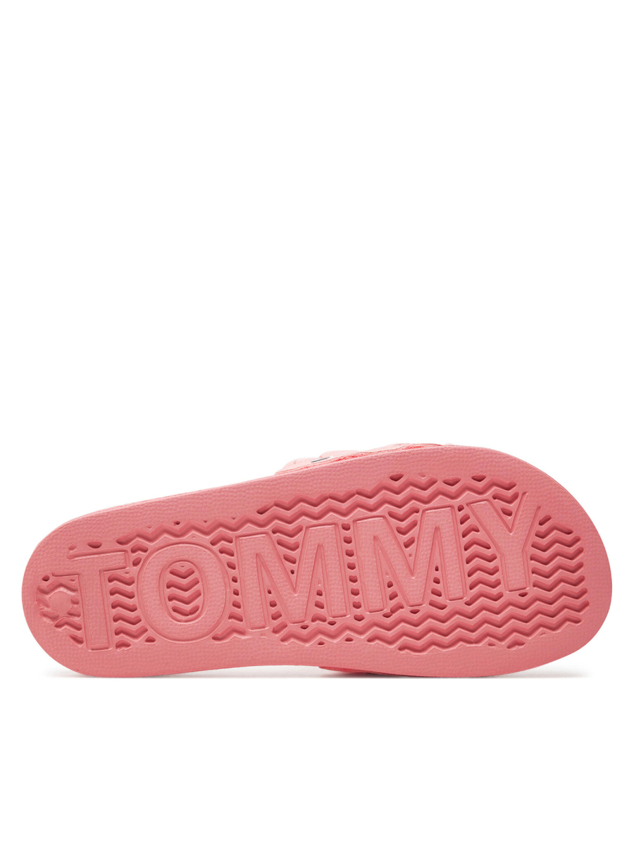detail Tommy Jeans dámske ružové šľapky