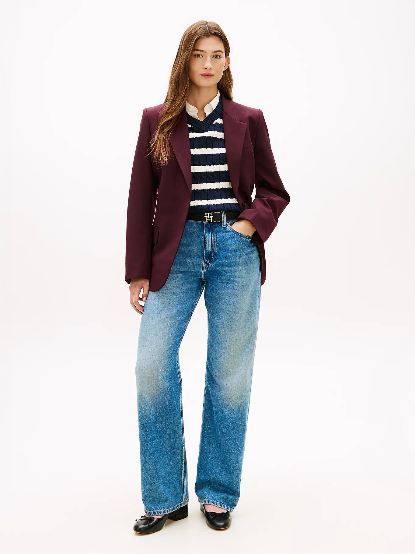 detail Tommy Hilfiger dámske modré džínsy