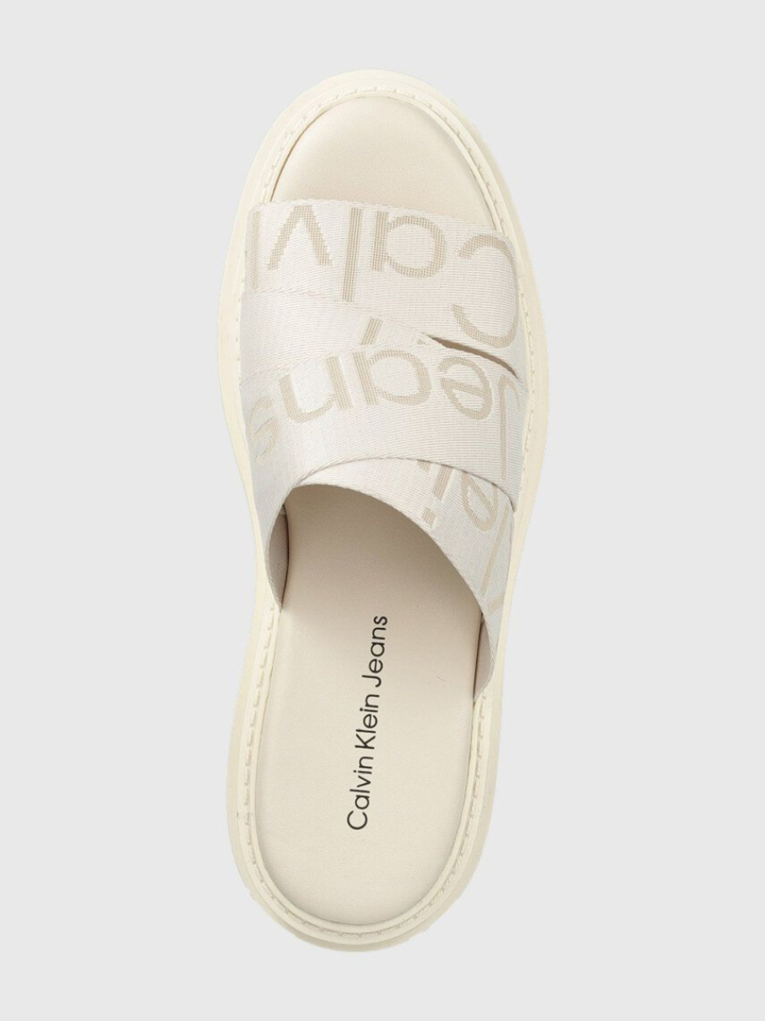 detail Calvin Klein dámske béžové šľapky TOOTHY