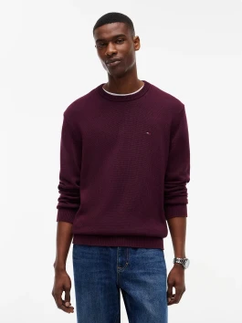 nahlad Tommy Jeans pánsky vínový sveter