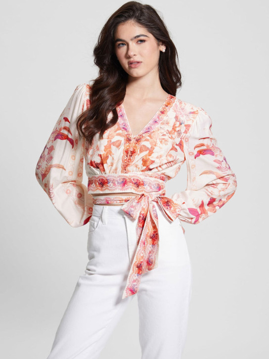 Guess dámska vzorovaná šnurovacia košeľa