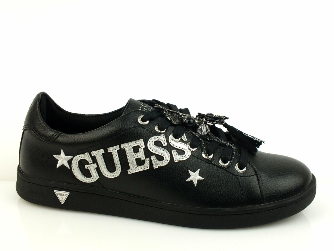 Guess dámske čierne kožené tenisky - 37 (BLACK)