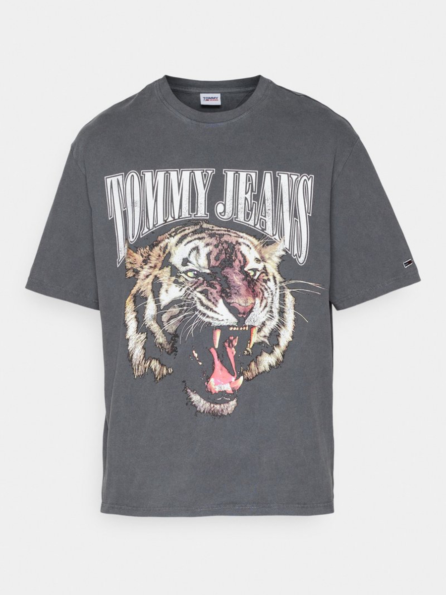 Tommy Jeans pánske šedé tričko VINTAGE TIGER - XL (PUB)