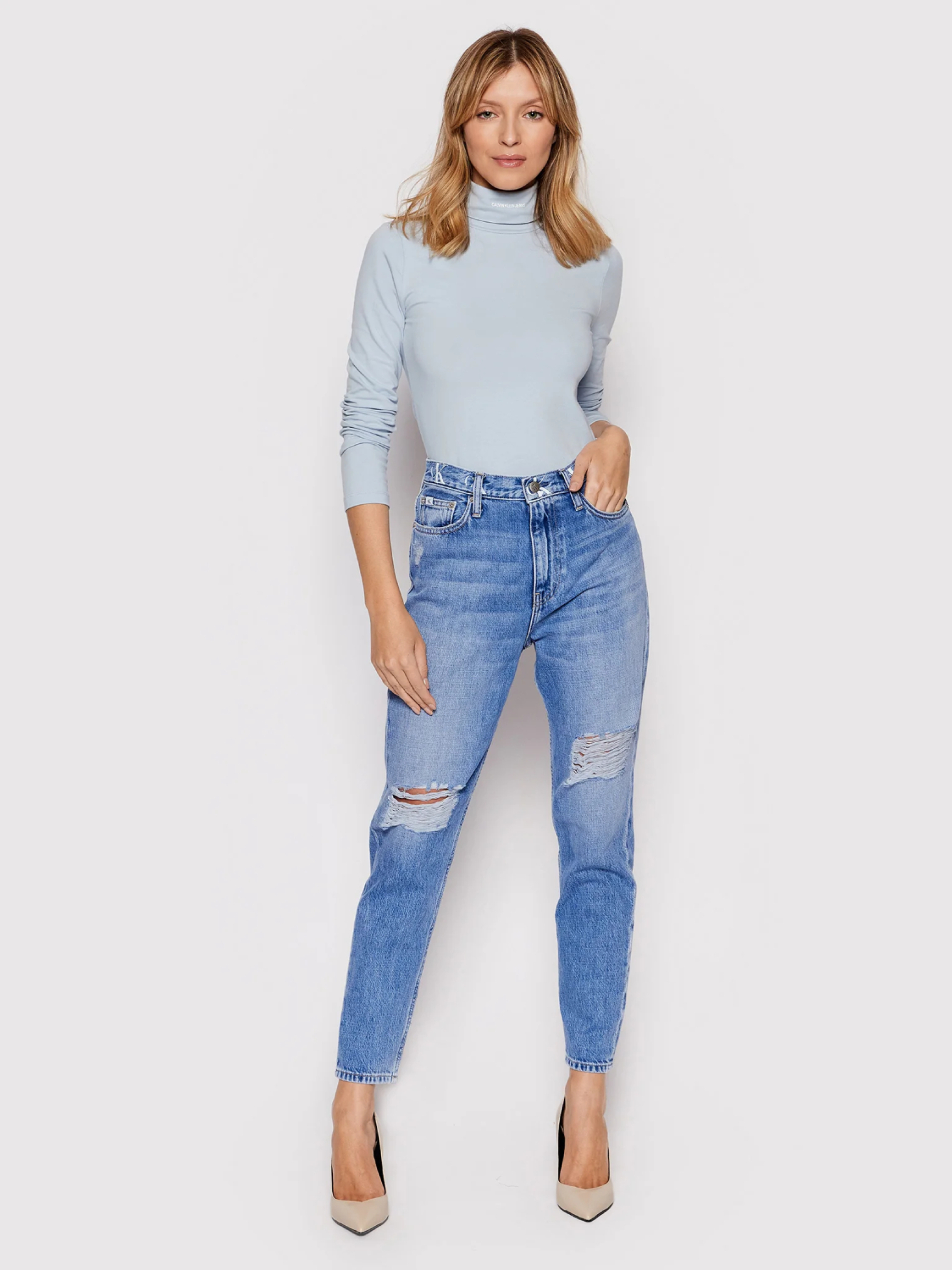 Calvin Klein dámske modré džínsy - 26/NI (1A4)