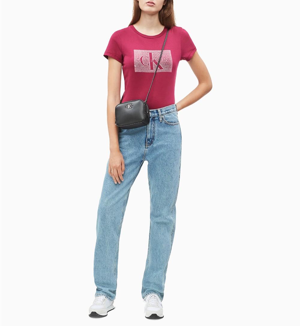 Calvin Klein dámske bordové tričko Monogram - XS (509)