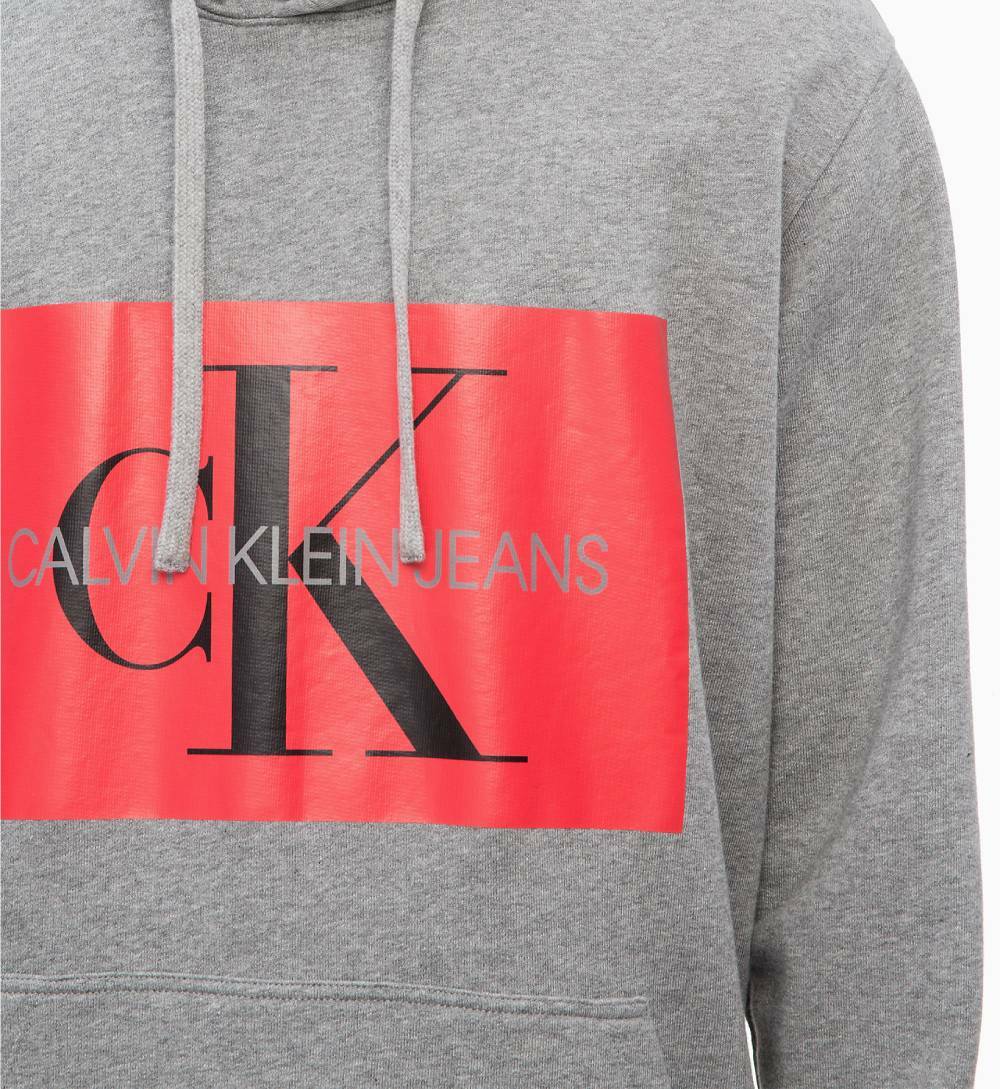 Calvin Klein pánska šedá mikina s kapucňou Hoodie - L (039)