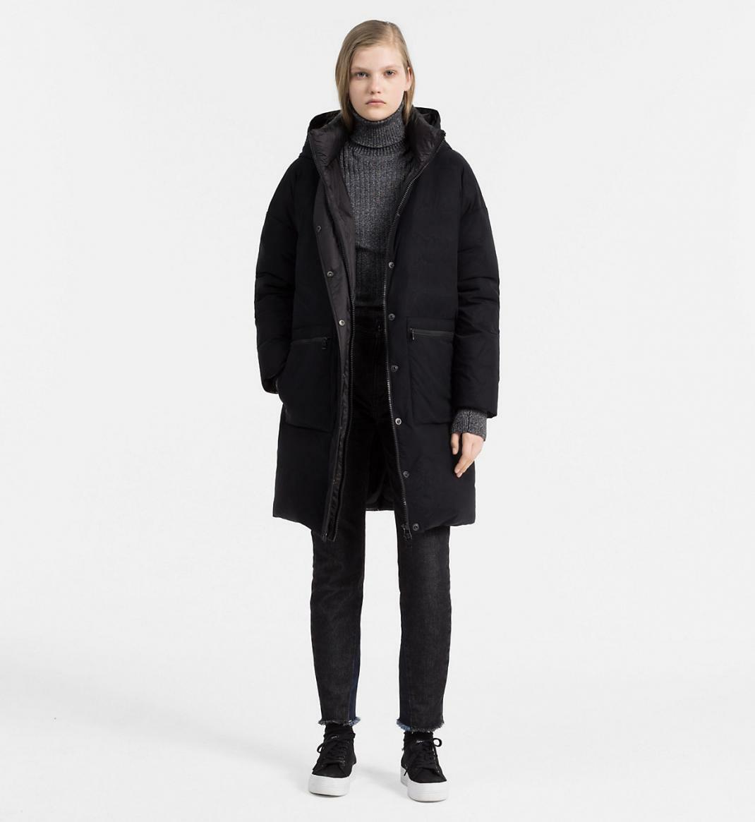 Calvin Klein dámsky čierny páperový kabát - XS (099)