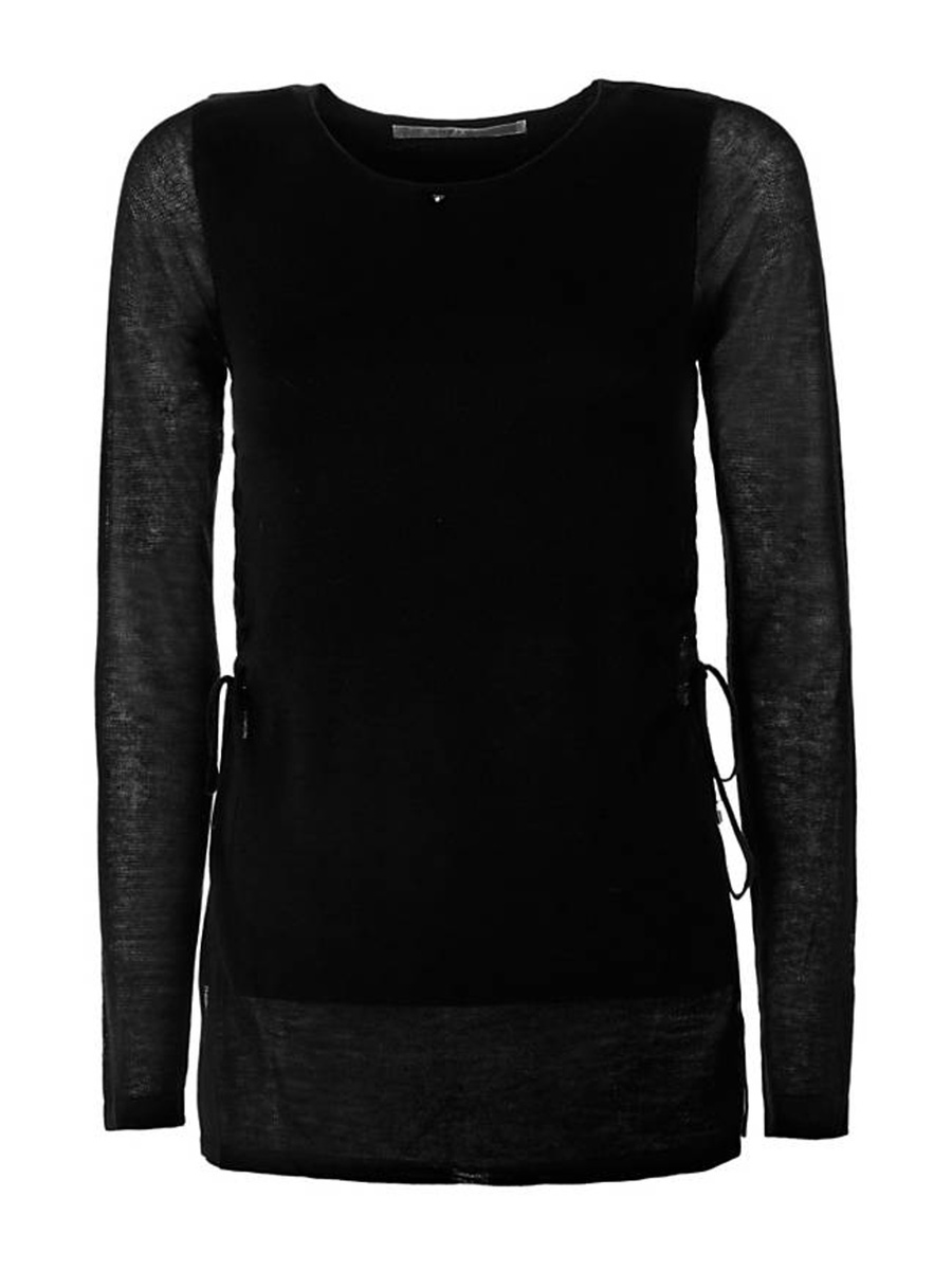 Guess dámsky čierny sveter so šnurovaním po bokoch - S (A996)