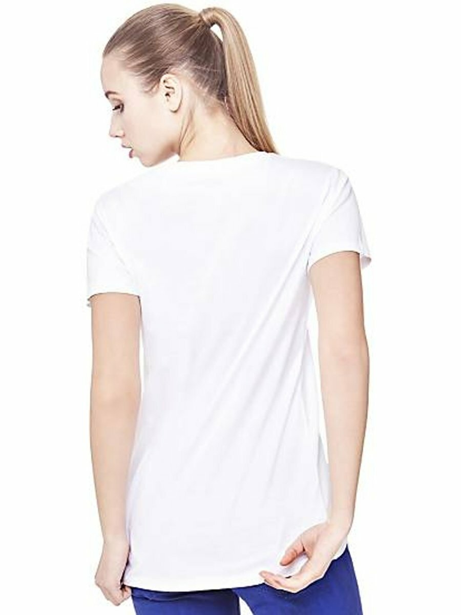 Guess dámske biele tričko s flitrami - XS (A000)