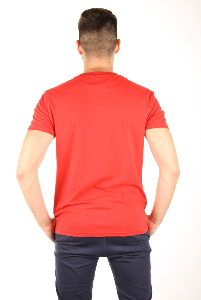 Tommy Hilfiger pánske červené tričko Essential - XL (602)