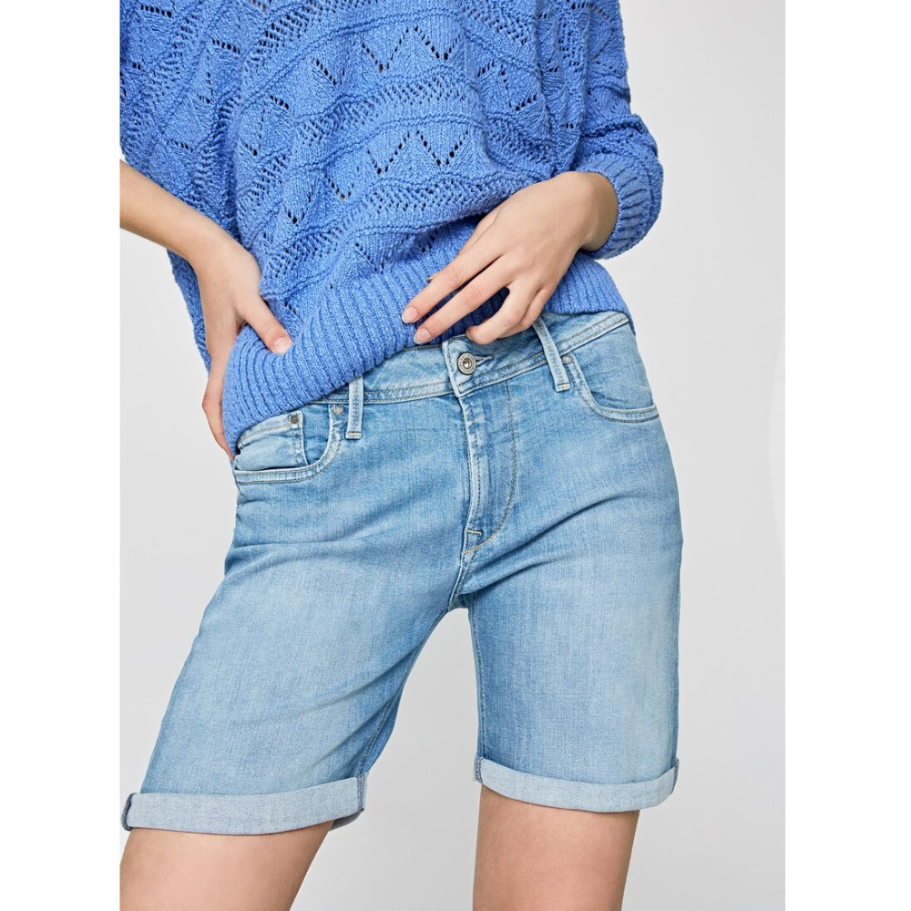 Pepe Jeans dámske modré džínsové šortky Poppy - 30 (000)