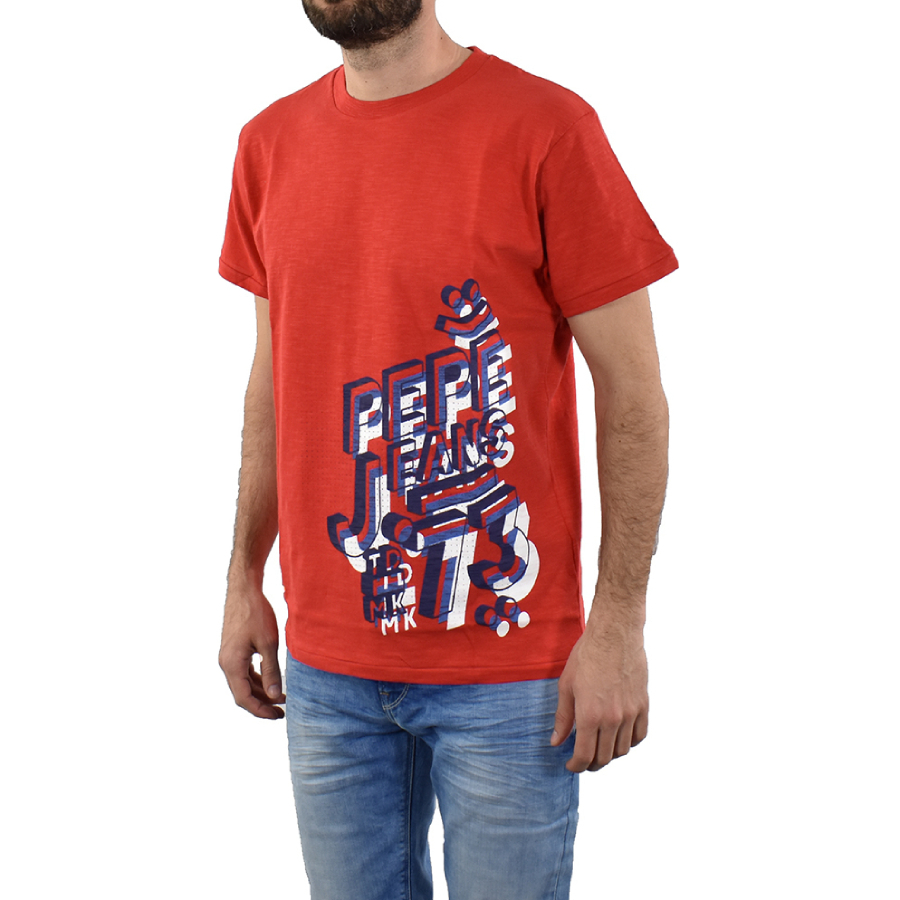 Pepe Jeans pánske červené tričko Sammi - L (254)