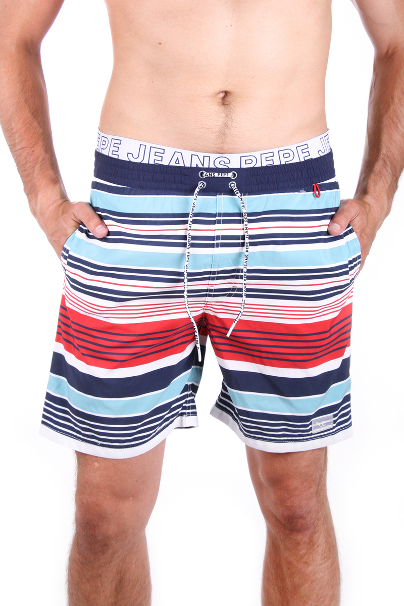 Pepe Jeans pánske pruhované plavky Stripes - S (266)