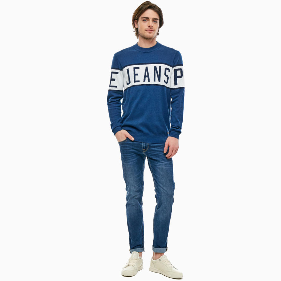 Pepe Jeans pánsky modrý sveter Downing - M (565)