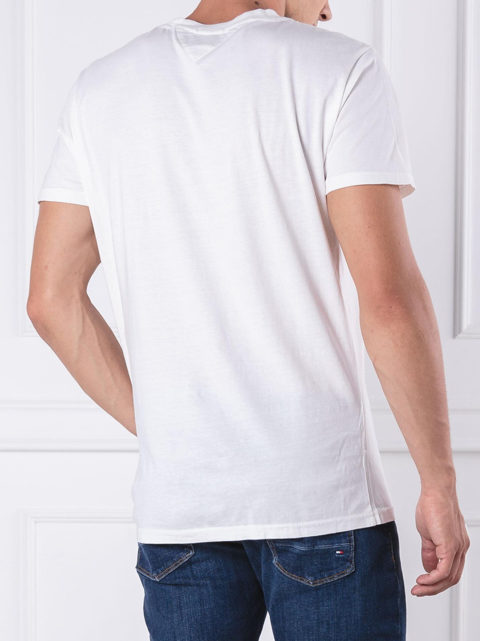 Tommy Hilfiger pánske biele tričko Essential - L (100)