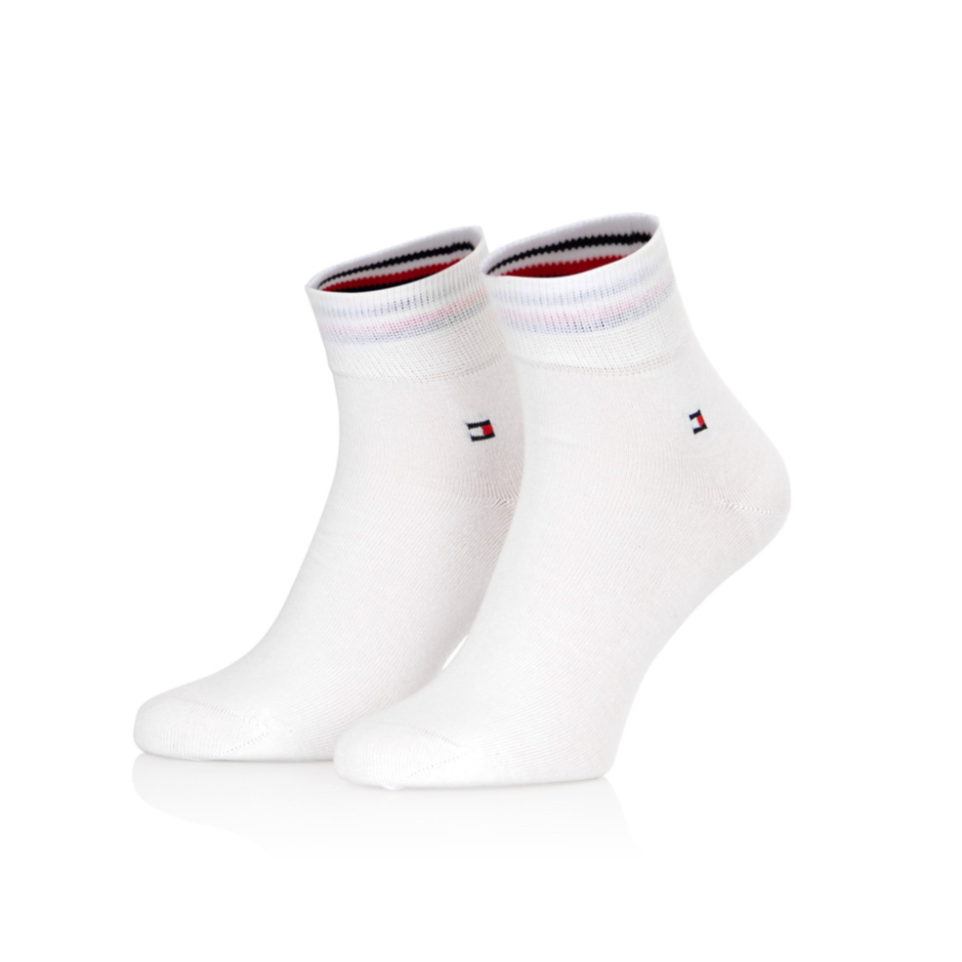 Tommy Hilfiger pánske biele ponožky 2 pack - 47 (300)