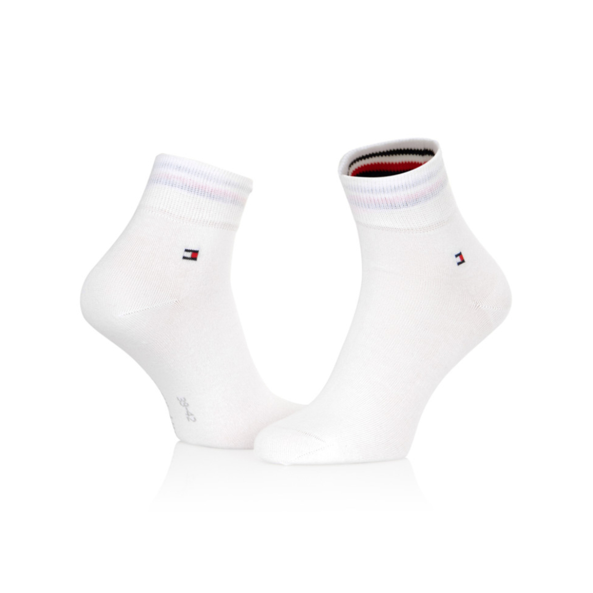Tommy Hilfiger pánske biele ponožky 2 pack - 47 (300)