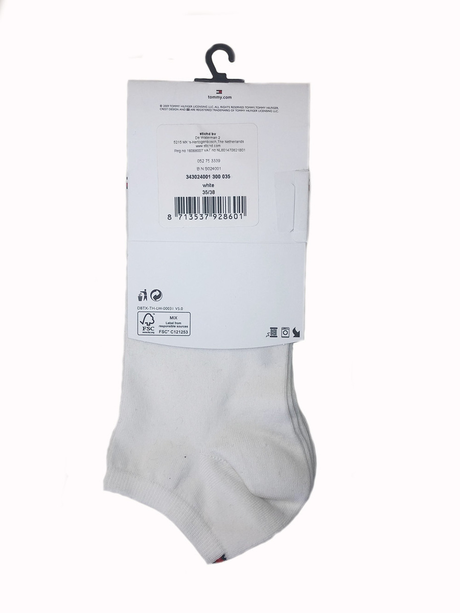 Tommy Hilfiger dámske biele ponožky 2 pack - 39/42 (300)