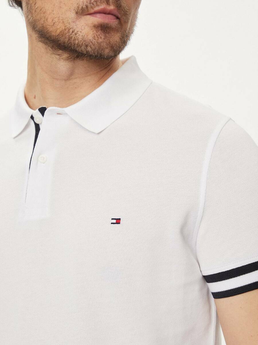 Tommy Hilfiger pánske biele polo tričko - XXL (YBR)