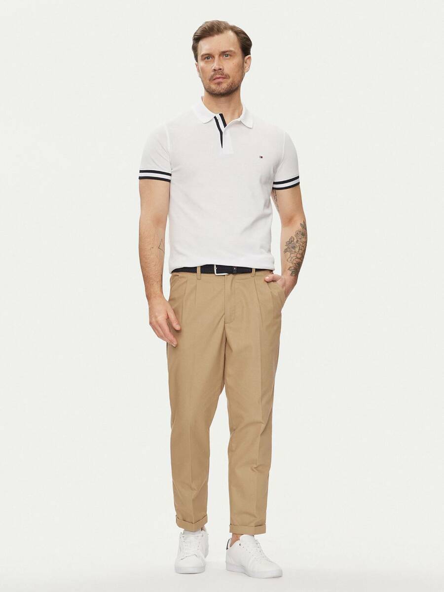 Tommy Hilfiger pánske biele polo tričko - XXL (YBR)