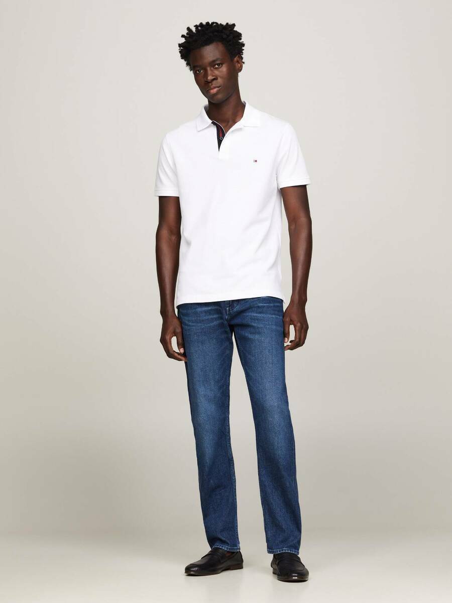 Tommy Hilfiger pánske biele polo - XXXL (YBR)
