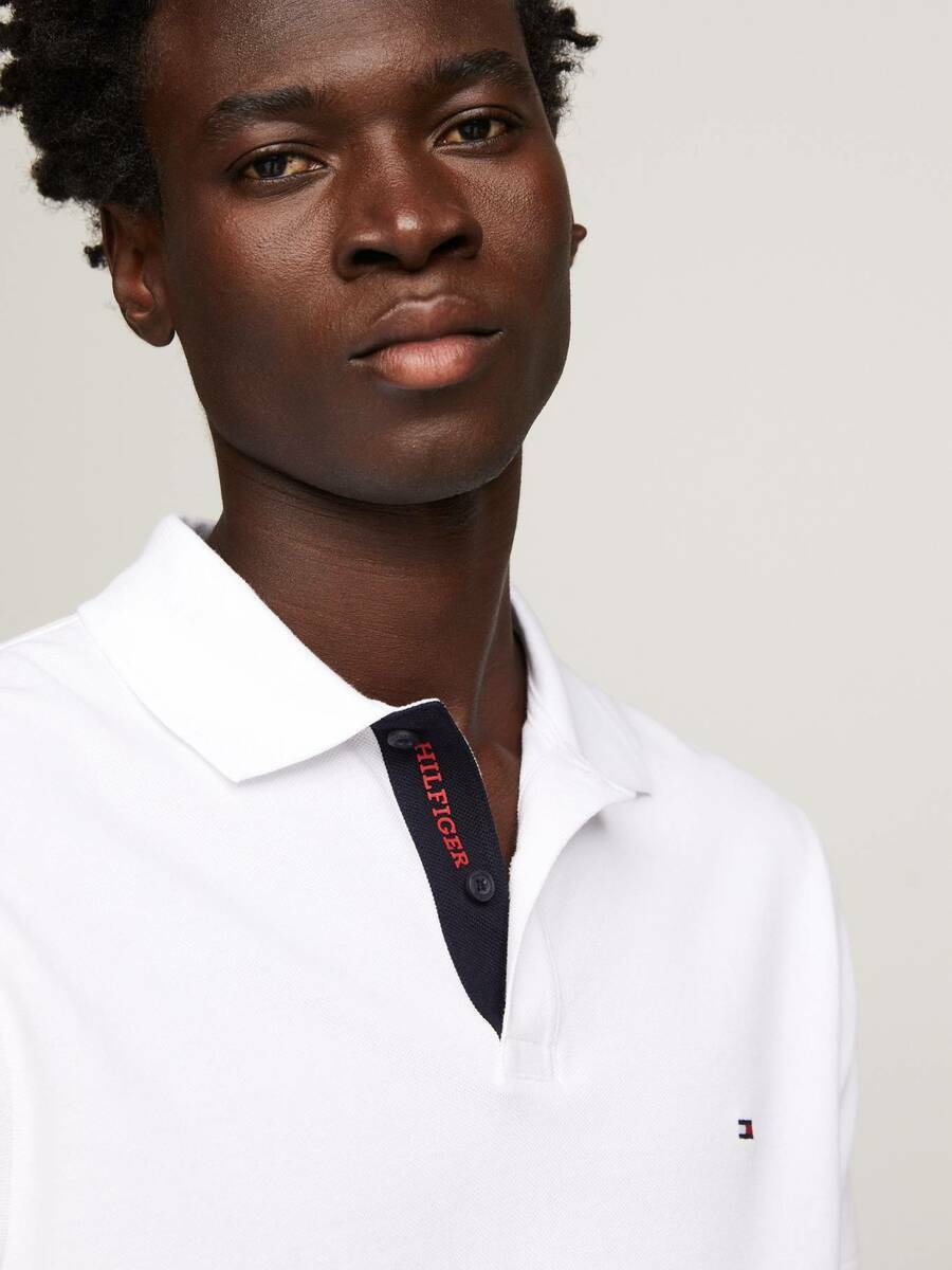 Tommy Hilfiger pánske biele polo - XXXL (YBR)