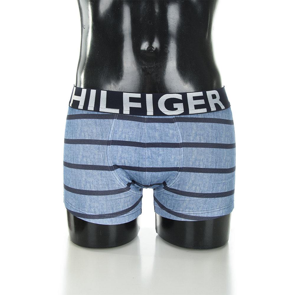 Tommy Hilfiger pánske modré boxerky s prúžkom - S (478)