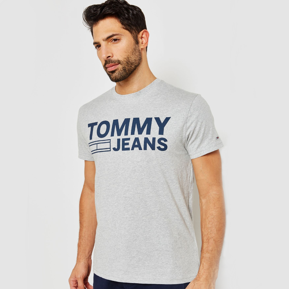 Tommy Hilfiger pánske šedé tričko Essential - L (038)