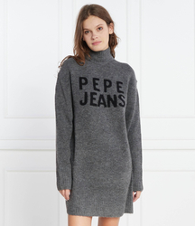 Pepe Jeans dámske šedé šaty DENISSE s potlačou - XS (963)