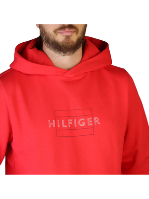 Tommy Hilfiger pánska červená mikina Linear - M (XK3)