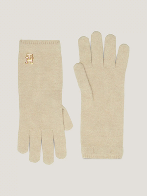Tommy Hilfiger dámske krémové rukavice - M-L (ABH)