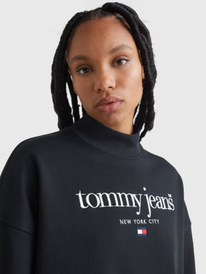 Tommy Jeans dámske čierne mikinové šaty - L (BDS)