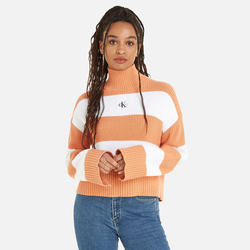 Calvin Klein dámsky pruhovaný sveter - L (YBI)