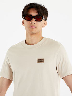 Calvin Klein pánske béžové tričko - XL (ACI)