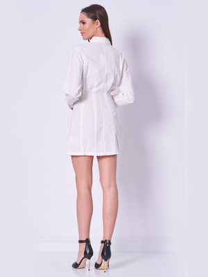 Calvin Klein dámske krémové košeľové šaty - S (YBH)