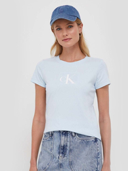Calvin Klein dámske svetlo modré tričko - L (CYR)