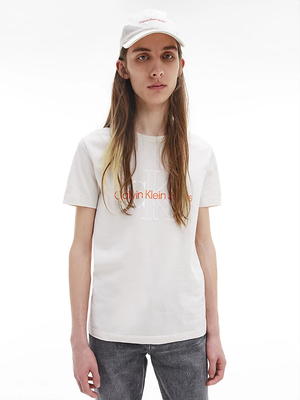 Calvin Klein pánske béžové tričko - S (ACF)