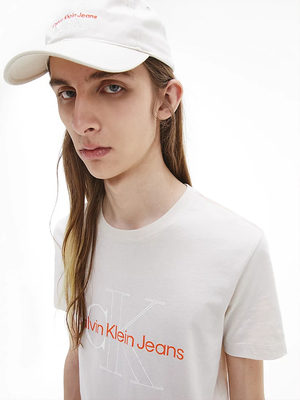 Calvin Klein pánske béžové tričko - S (ACF)