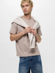 Calvin Klein pánske béžové tričko - M (PAN)