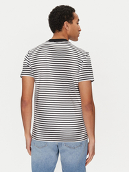 Calvin Klein pánske čiernobiele pruhované tričko - S (0GO)