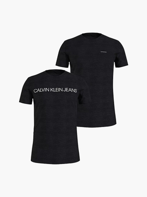 Calvin Klein pánske čierne tričká 2 pack - L (BEH)