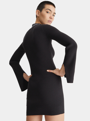 Calvin Klein dámske čierne úpletové šaty - XS (BEH)