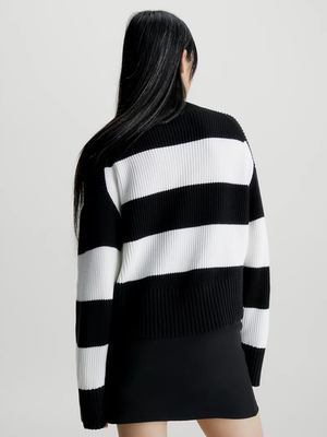 Calvin Klein dámsky čiernobiely sveter - M (0GO)