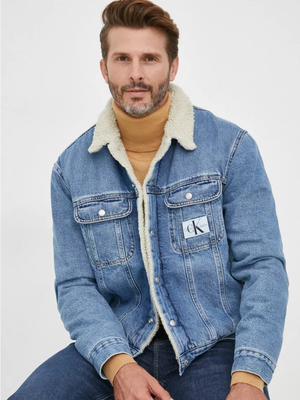 Calvin Klein pánska modrá džínsová bunda - M (1AA)