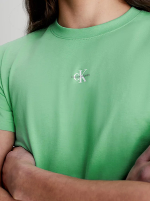 Calvin Klein pánske zelené tričko MICRO MONOLOGO - L (L1C)